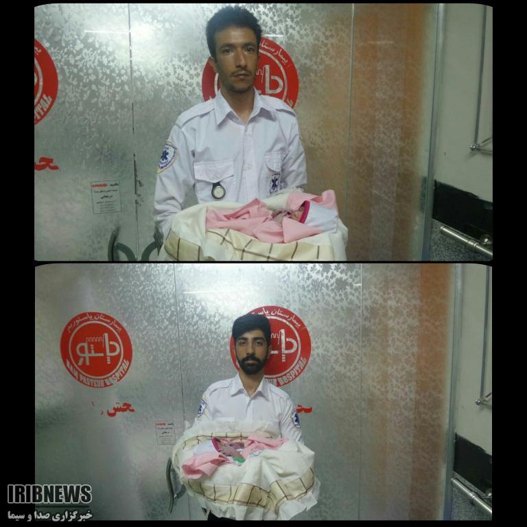 تولد نوزاد در آمبولانس اورژانس جاده ای بم