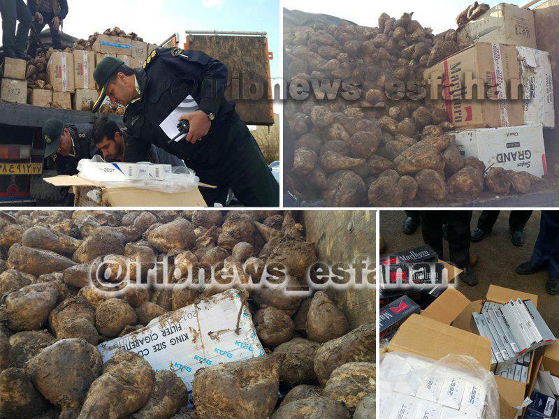 جاساز 600 هزار نخ سيگار خارجي زير بار چغندر