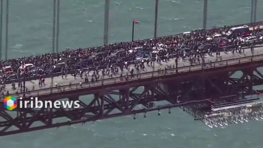 مسدود شدن پل گلدن گیت در کالیفرنیا