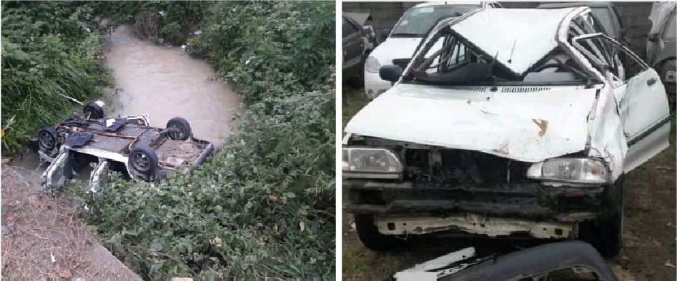 سقوط  مرگبار پراید در رضوانشهر