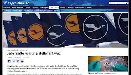 تعدیل یک پنجم از مدیران سطح بالا لوفتهانزا