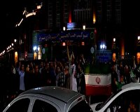 شادی و خوشحالی مردم پس از اجرای موفق عملیات وعده صادق 3