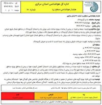 هشدار هواشناسی سطح زرد 