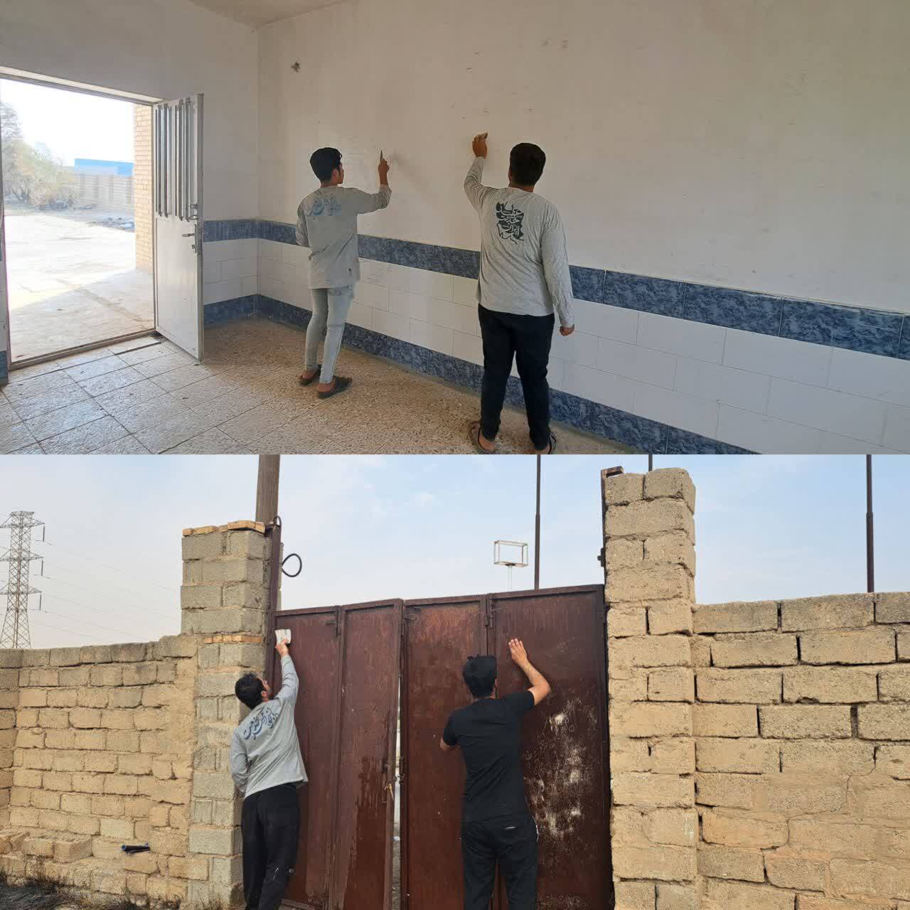 احیای مدرسه روستایی با رنگ ایثار و همت جهادی احیای مدرسه روستایی با رنگ ایثار و همت جهادی