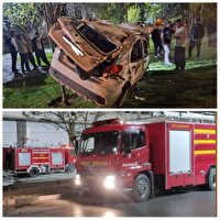 چهار مصدوم بر اثر واژگونی خودرو سواری در کمربندی غربی کرمانشاه