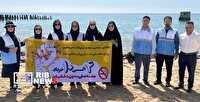 جمع آوری ته سیگار و پاکسازی ساحل کیش گرامیداشت هفته بدون دخانیات