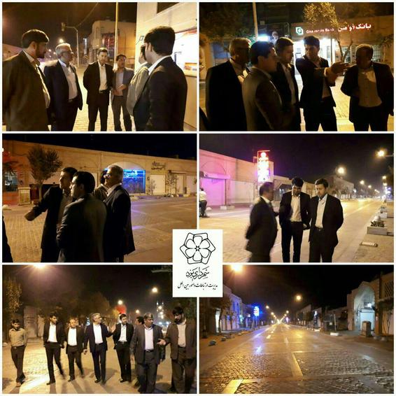 بازدیدشهردار و دو تن ازاعضای شورای شهر و معاون امورزیربنایی شهرداری ازخیابان قیام  